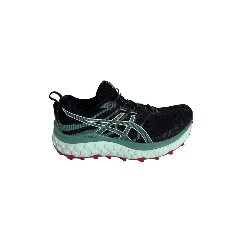 Asics Trabuco Max Womens Trail Running Shoes Black Sage Pink 1012A901 US 6.5 EUC